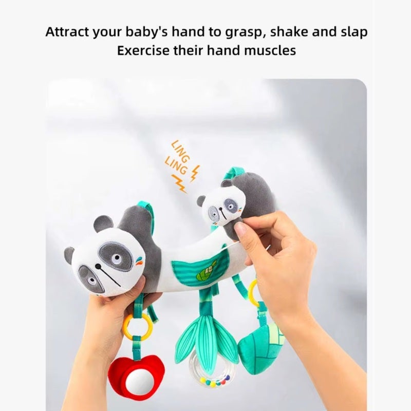 Hanging Baby Rattle: 28*27Cm Cute Panda Design - Built-In Ringing Paper & BB Devices, Hand-Eye Coordination Training For Crib, Stroller Baby Entertainment - Image 3