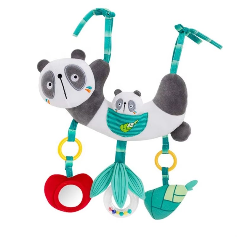 Hanging Baby Rattle: 28*27Cm Cute Panda Design - Built-In Ringing Paper & BB Devices, Hand-Eye Coordination Training For Crib, Stroller Baby Entertainment - Image 1
