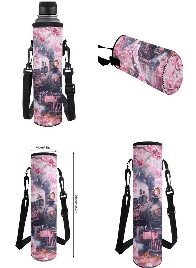Gomyblomy Backpack for School Girls Bookbag with Lunch Box 4-In-1 Set Kawaii Kids School Bag for Elementary Kindergarten, Steam Train Cherry Blossom, 11 x 5.1 x 17.3 inches, Classic - Image 5