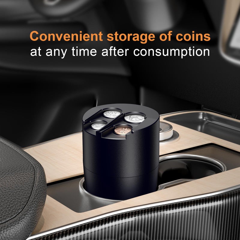 Zeyitian Coin Holder for Car, 250-Coin Capacity Change Coin Holder, Coin Organizer for Most Car, Dispenses Pennies, Quarters, Dimes, Nickels (Black, 1Pack) - Image 5