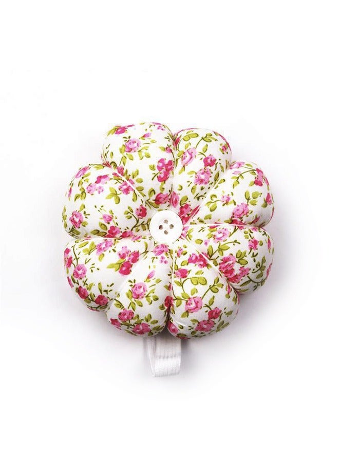 دبوس خياطة الوسادة، شريط حامل وسادة بإبرة على شكل يقطين، وسائد دبابيس يمكن ارتداؤها مع مطاط للدبابيس لخياطة اللحف أو الحرف اليدوية (زهرة وردية) - Image 5