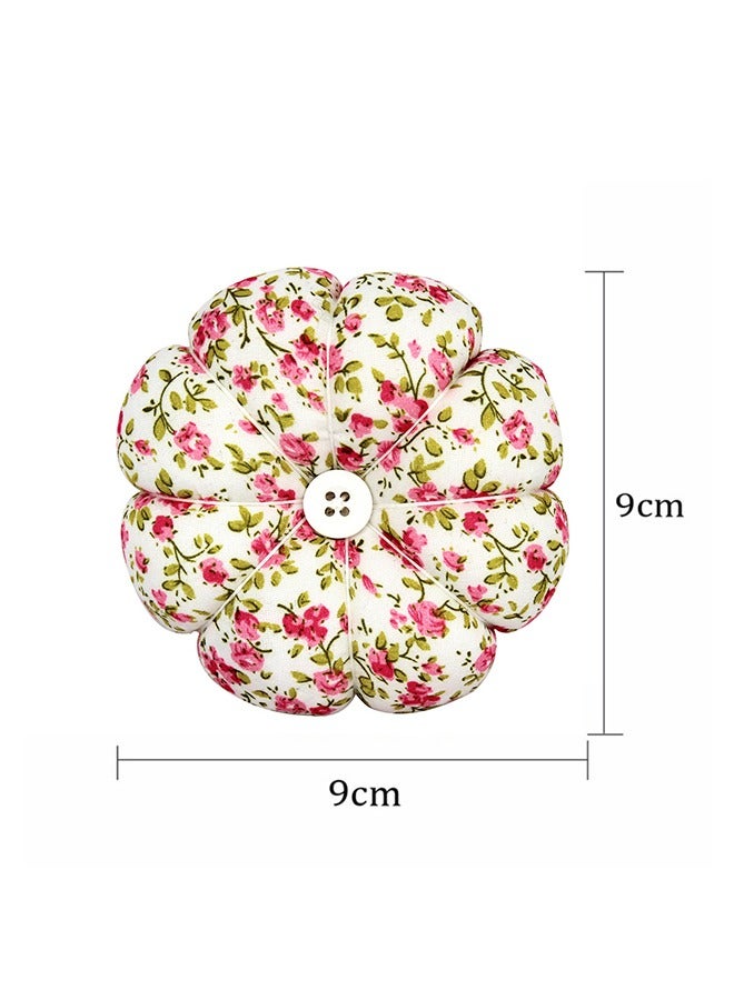 دبوس خياطة الوسادة، شريط حامل وسادة بإبرة على شكل يقطين، وسائد دبابيس يمكن ارتداؤها مع مطاط للدبابيس لخياطة اللحف أو الحرف اليدوية (زهرة وردية) - Image 2