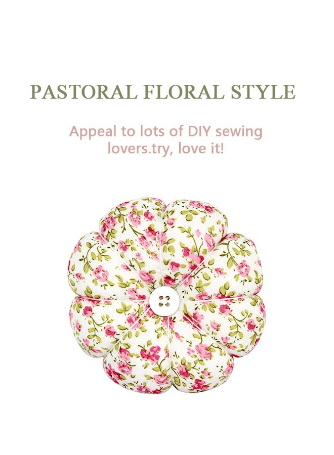 دبوس خياطة الوسادة، شريط حامل وسادة بإبرة على شكل يقطين، وسائد دبابيس يمكن ارتداؤها مع مطاط للدبابيس لخياطة اللحف أو الحرف اليدوية (زهرة وردية) - Image 3