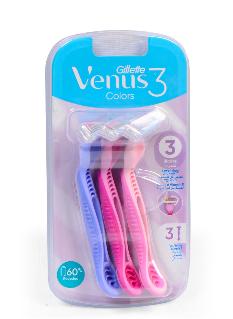 Gillette - Gillette Simply Venus 3 Plus Disposable Razor - 3 Pieces - Image 1