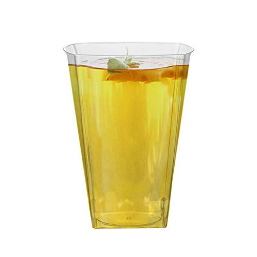 Kaya Clear Square Plastic Cups - 8 oz. (Pack of 14) - Versatile & Elegant Design  Perfect for Parties  Gatherings & Everyday Use - Image 2