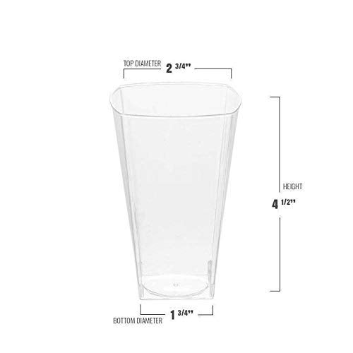 Kaya Clear Square Plastic Cups - 8 oz. (Pack of 14) - Versatile & Elegant Design  Perfect for Parties  Gatherings & Everyday Use - Image 3