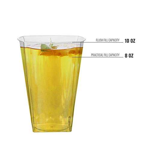 Kaya Clear Square Plastic Cups - 8 oz. (Pack of 14) - Versatile & Elegant Design  Perfect for Parties  Gatherings & Everyday Use - Image 4