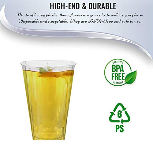 Kaya Clear Square Plastic Cups - 8 oz. (Pack of 14) - Versatile & Elegant Design  Perfect for Parties  Gatherings & Everyday Use - Image 5