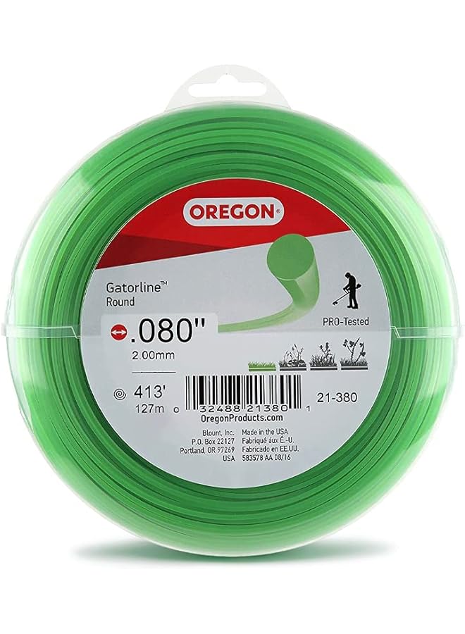 Oregon 21 380 Gatorline 1 Pound Coil Of .080 Inch By 413 Foot Round String Trimmer Line Green - Image 1