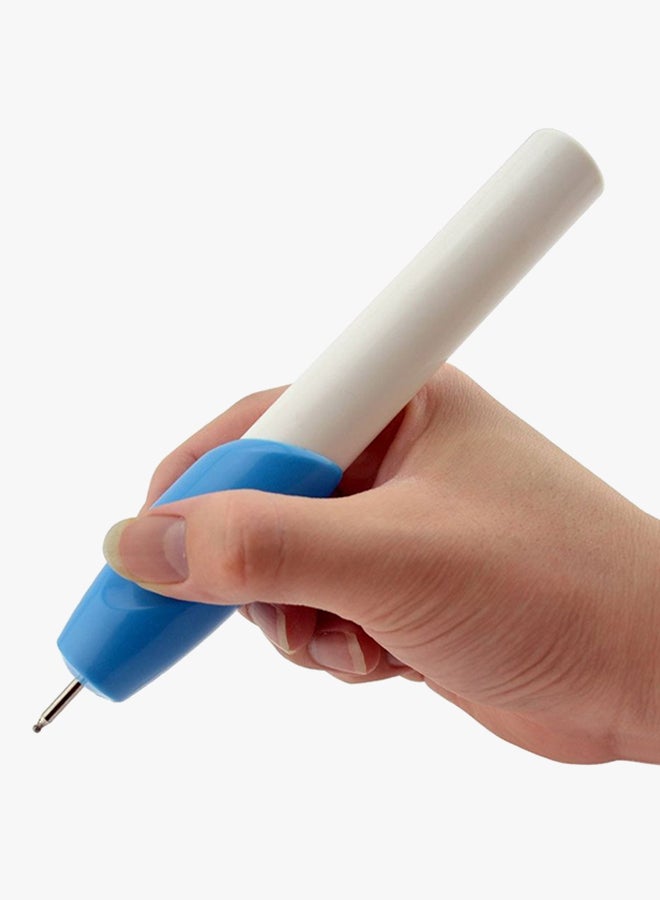أداة نحت كهربائية على شكل قلم أزرق/ أبيض - Image 2