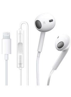 Apple Earbuds Headphones with Lightning Connector【Apple MFi Certified】 Wired in-Ear Stereo Noise Canceling Isolating Earphone for iPhone 13/12/11/SE/X/XR/XS/8/7 (Built-in Microphone&Volume Control)
