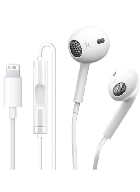 Apple Earbuds Headphones with Lightning Connector【Apple MFi Certified】 Wired in-Ear Stereo Noise Canceling Isolating Earphone for iPhone 13/12/11/SE/X/XR/XS/8/7 (Built-in Microphone&Volume Control)