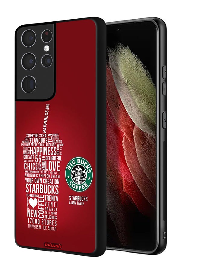 Tolwak Samsung Galaxy S21 Ultra 5G Protective Case Cover Coffee Sticker - Image 1