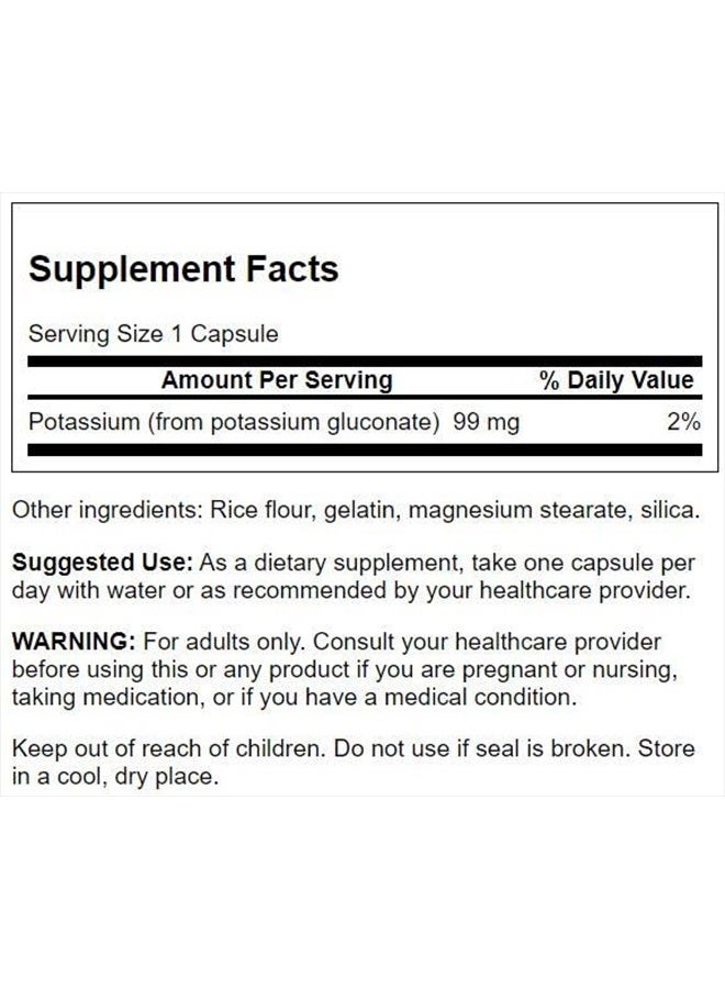 SWANSON Potassium (Gluconate) 99 Milligrams 250 Capsules - Image 2