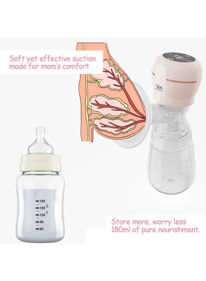 لطف وحضن شفاط حليب كهربائي (بدون استخدام اليدين، صامت، قابل لإعادة الشحن) مع فوط تغيير الأطفال للاستعمال一次 (210 قطعة، أزرق، مقاس 60×90 سم) – شفاط محمول مع بطانات حفاضات فائقة الامتصاص ومضادة للتسرب للأمهات والرضع. - Image 3