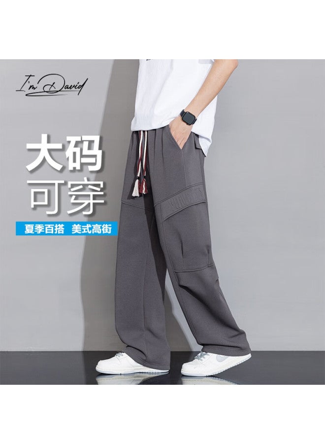 I'm David Style Large Size Workwear Pants For Men, New Summer Loose Straight Wide-leg Casual Trousers For Me