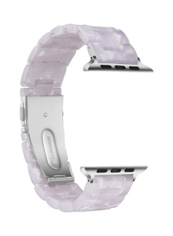 NIBEMINENT Simple Fashion Resin Strap for Apple Watch Series 5/4/3/2/1 42-44mm White - Image 2