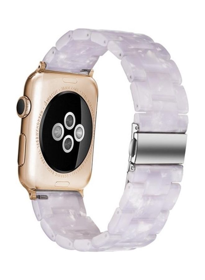 NIBEMINENT Simple Fashion Resin Strap for Apple Watch Series 5/4/3/2/1 42-44mm White - Image 5