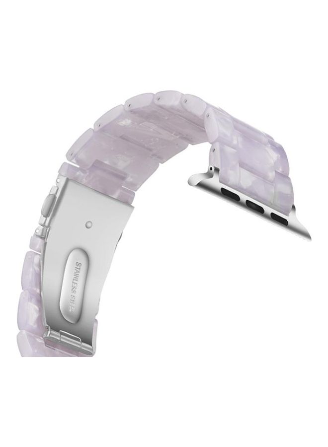 NIBEMINENT Simple Fashion Resin Strap for Apple Watch Series 5/4/3/2/1 42-44mm White - Image 4