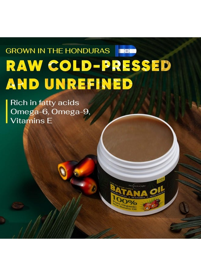 BRIGHTJUNGLE - Batana Oil for hair Growth - Dr. Sebi-inspired 100% Pure & Organic Raw Batana Oil Prevent Hair Loss, Promotes Hair thickness for Men & Women - 5.29 oz - Image 1