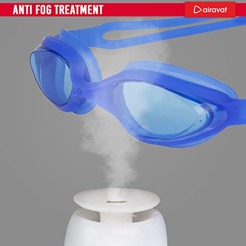 Airavat Swimming Kit, 0003 Swimming Set for Men & Women with Swimming Goggles Case, Swim Goggle, Earplugs & Swim Cap, Anti-Fog & Uv Protected, High Elasticated with Silicone Material (Blue) - Image 2