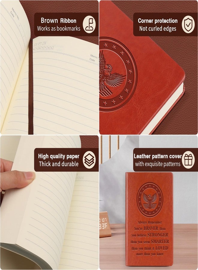 WHLBHG دفتر ملاحظات جلدي من WHLBHG، هدية للجيش، تذكر دائمًا أنك أشجع وأقوى وأذكى مما تعتقد، هدايا للخدمة العسكرية، دفتر يوميات تخرج للجندي (دائمًا - الجيش) - Image 4