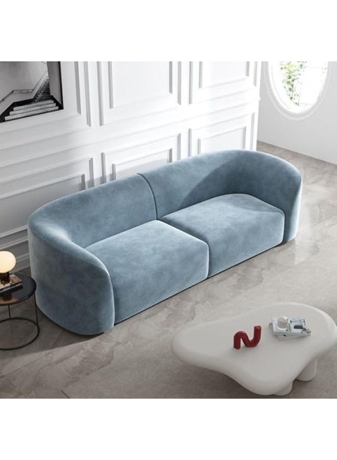 Ripple FURNITURE Ripple FURNITURE UAE Homes Modern Living Room Round Sofa, Tuxedo Arms, Solid Color, 4 Seater  - Image 1