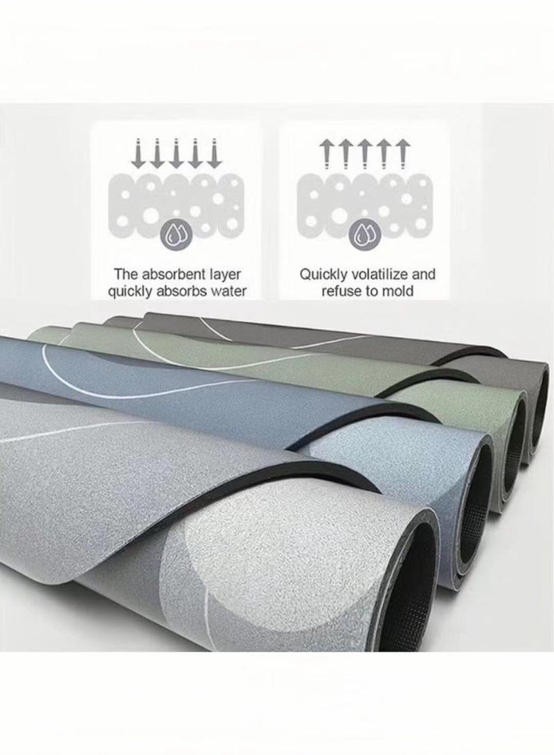 حليمي سجادة حوض استحمام أرضية فائقة الامتصاص وناعمة وغير قابلة للانزلاق وسريعة الجفاف مقاس 60 × 180 سم - Image 3