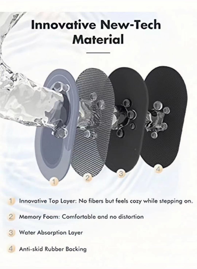 حليمي سجادة حوض استحمام أرضية فائقة الامتصاص وناعمة وغير قابلة للانزلاق وسريعة الجفاف مقاس 60 × 180 سم - Image 4