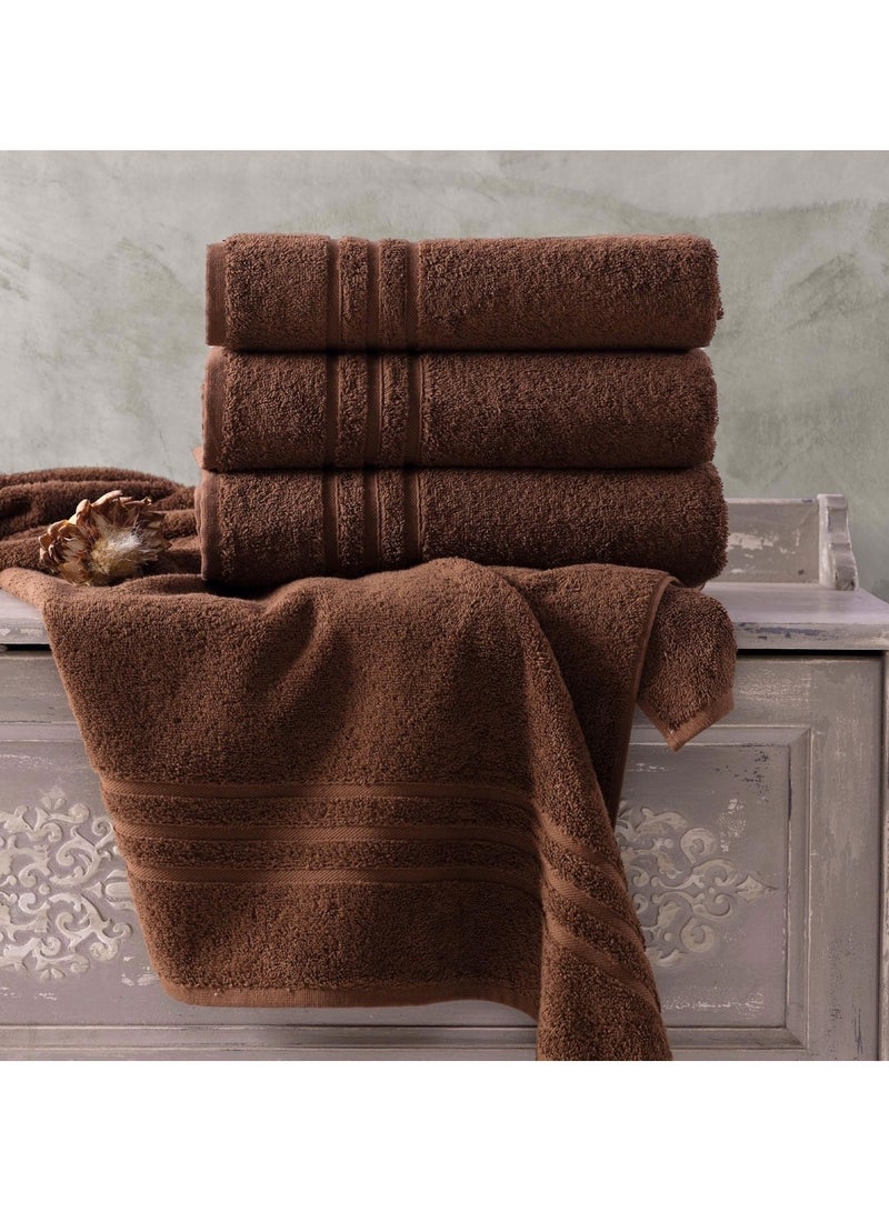 Huitich 6-Piece Pure Cotton Bath Towel Set Brown  - Image 2
