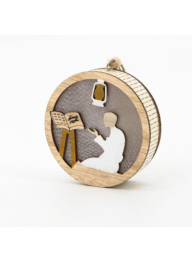 NIBEMINENT Eid Mubarak Wooden Ornament Ramadan Decorations Wooden Eid Mubarak Pendant,eid Mubarak Decorations DIY Ramadan Dekoration for Ramadan Mubarak Eid Decorations - Image 1