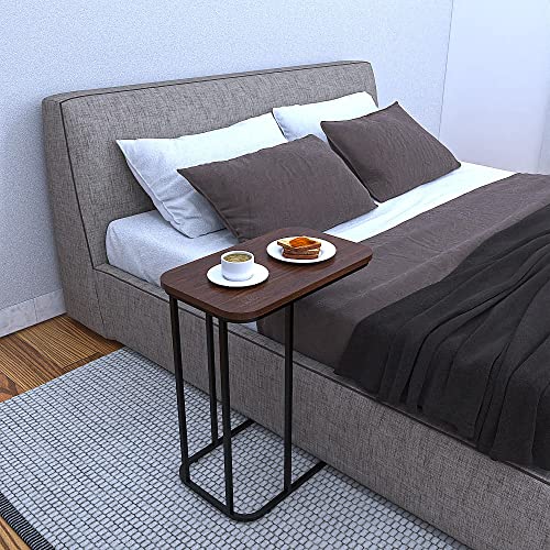 DECOWORLD|| Premium Side Table || Metal Side Table with Wooden Top || End Table for Living Room, Sofa C Type Table or Bed Side Stand (Black) - Image 5