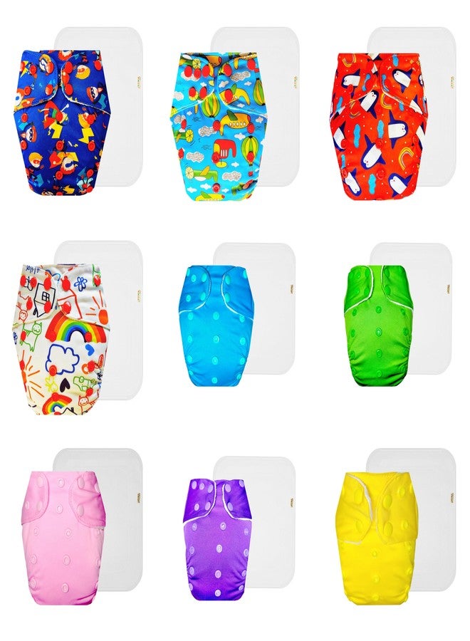 حفاضات دمبلدو القماشية الممتازة مع حشوة قطنية (عبوة من 9) | ناعمة ولطيفة | قابلة لإعادة الاستخدام والغسل | سريعة الجفاف | مثالية للأطفال الصغار | من 3 أشهر إلى 3 سنوات | للجنسين - Image 1