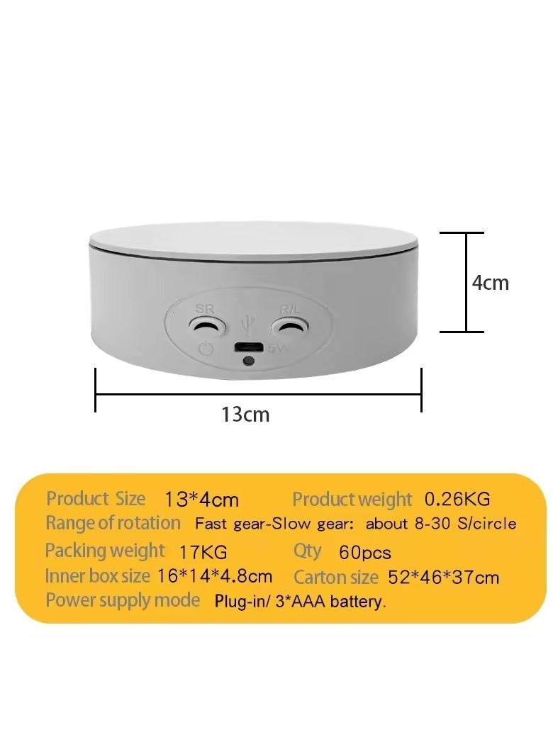 Hicomony Motorized Rotating Display Stand, Electric Turntable with USB Power Cable, Rotating Display Stand with rechargeable battery, 360 Degree Rotating Turntable for Photography Products Shows - Image 3