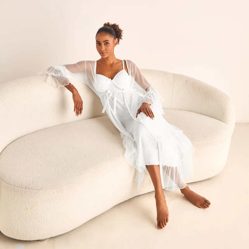 Splash FAV Lace Bridal Night Gown with Robe