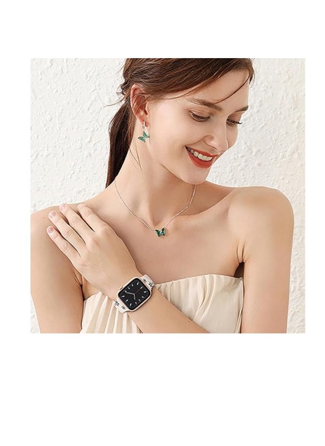 Bukela - Floral Engraved Bands Compatible with Apple Watch Band 41mm 40mm 44mm 45mm 42mm 38mm 49mm for Women,Cute Flower iWatch Bands Soft Silicone Sport Strap for iWatch Series SE 9 8 7 6 5 4 3 2 1 Ultra - Image 1