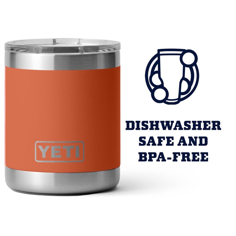 YETI YETI Stainless Steel Rambler Drinking_Cup Lowball, Vacuum Insulated, with MagSlider Lid, 10 Ounces, Desert Clay  - Image 3