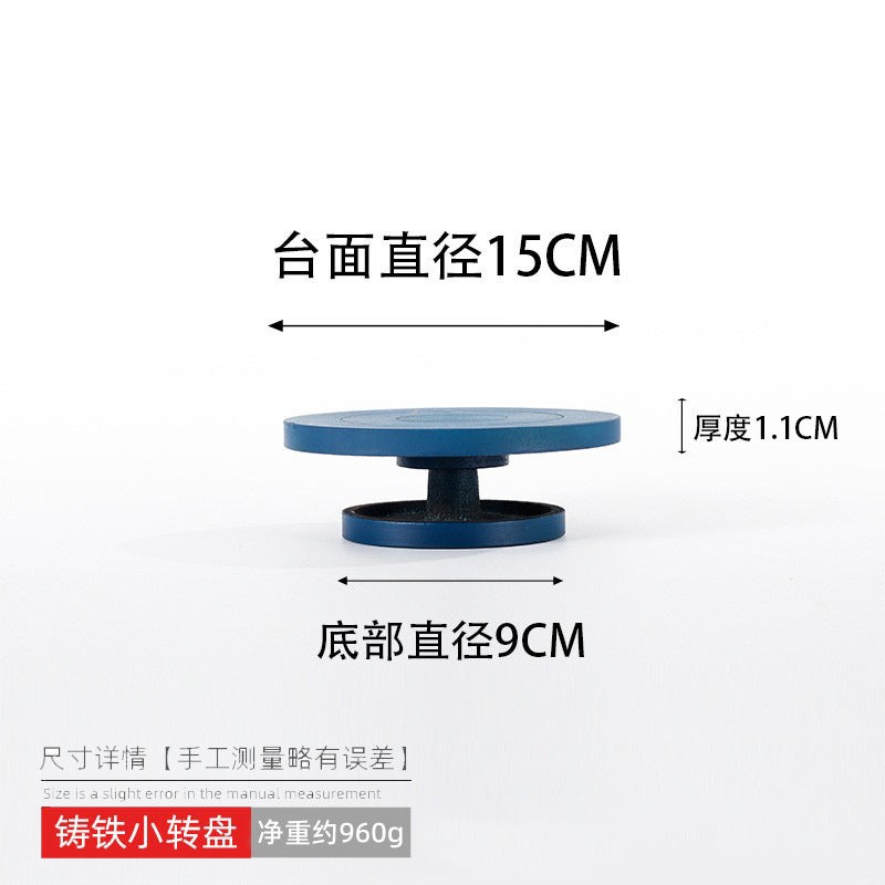 Ceramic Turntable Model Hand-Made Clay Sculpture Turntable Manual Cast Iron Rotating Decorating Workbench Cake Turntable - Image 1
