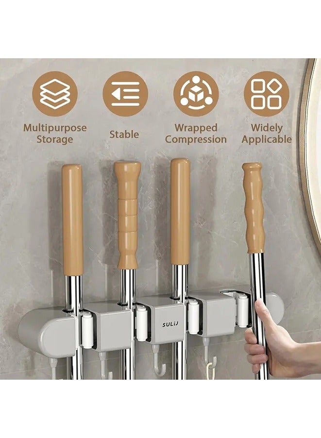 Multi-purpose Mop Clip, Punch-free Wall Hanging With Hook, Mop Clip, Mop Holder, Broom Clip, Garden Tool Organizer, Towel Holder, Non-slide, Useful Tool,(black)  - Image 3