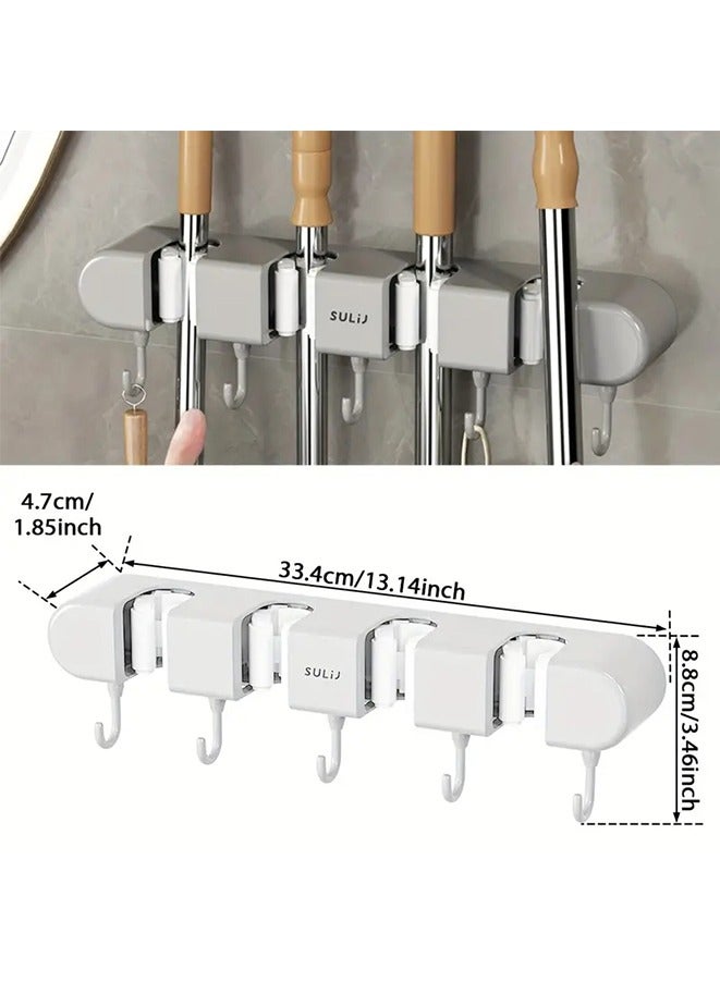 Multi-purpose Mop Clip, Punch-free Wall Hanging With Hook, Mop Clip, Mop Holder, Broom Clip, Garden Tool Organizer, Towel Holder, Non-slide, Useful Tool,(black)  - Image 5