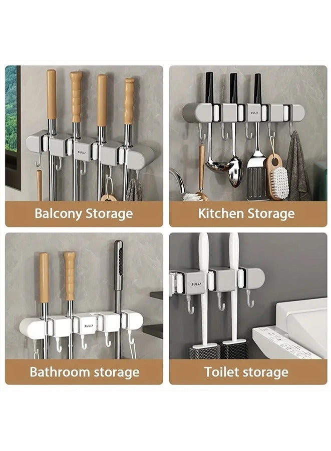 Multi-purpose Mop Clip, Punch-free Wall Hanging With Hook, Mop Clip, Mop Holder, Broom Clip, Garden Tool Organizer, Towel Holder, Non-slide, Useful Tool,(black)  - Image 2
