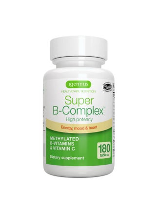Super Bcomplex Methylated Sustained Release B Complex & Vitamin C Folate & Methylcobalamin Vegan Energy Heart & Brain Function 180 Small Tablets - pzsku/Z0D8FD0AAA126F00F155EZ/45/_/1698059718/d89d4839-d55b-4ab1-8507-7395ace586ef