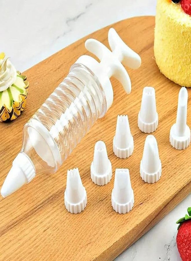 Honbuty مجموعة محاقن تزيين الحلويات البلاستيكية من هونبوتي مع 8 رؤوس تزيينية | حاقن حشو المعجنات للكب كيك والكيك - موزع فوهة تزيين الكريمة - أداة تزيين المعجنات - Image 1