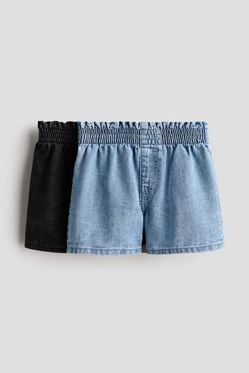 H&M 2-pack denim paper bag shorts