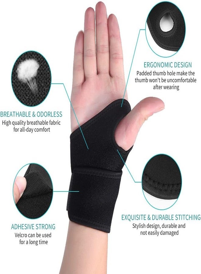 Leeonz Adjustable Left Hand Wrist Brace | Wrist Support Wrap for Gym, Fitness, Carpal Tunnel, Arthritis & Tendon Pain Relief | Breathable Hand Support for Left Wrist (Black) - Image 2