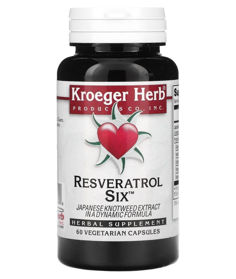 Kroeger Herb Co Resveratrol Six 60 Vegetarian Capsules