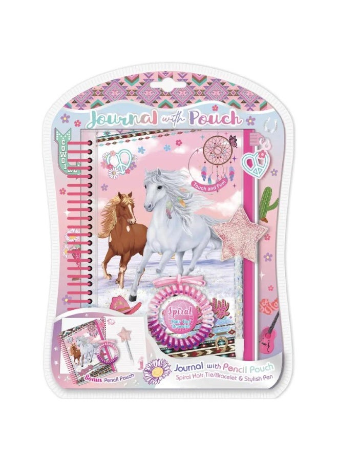 Hot Focus Journal with Pouch Organizer & Stationery 5 Pieces Pink