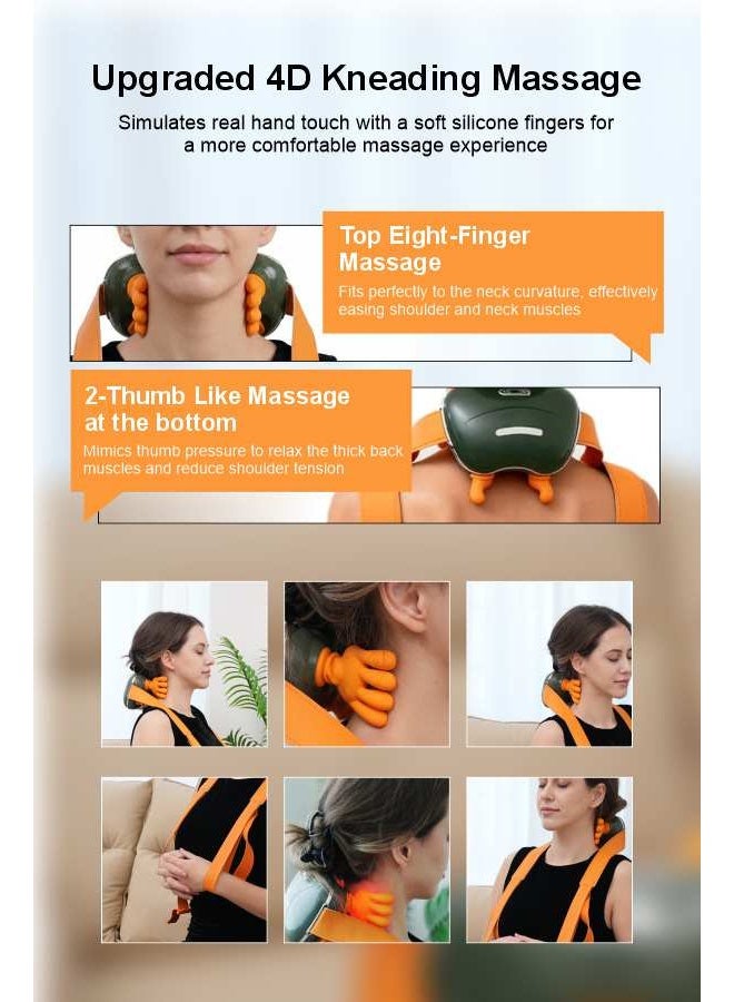 ARES iTouch Neck & Shoulder Massager with Heat, Cordless Deep Kneading Massage Pillow, 3 Massage Modes, 3 Intensity Levels, Rechargeable 2000mAh Battery - Image 3