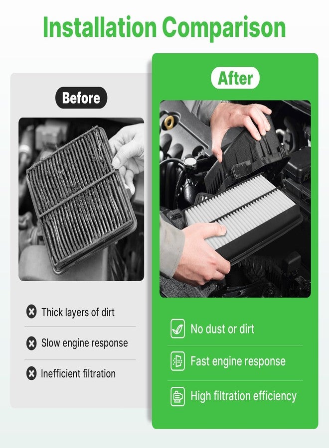 RVgolf Engine+Cabin Air Filters Fit for 2013-2018 Mazda 3 (2.0L), 2014-2018 Mazda 3 (2.5L), 2014-2021 Mazda 6 (2.5L) Engine Air Filter Replacement Cabin Air Filter Accessories# CF11811 CA11259 - Image 5