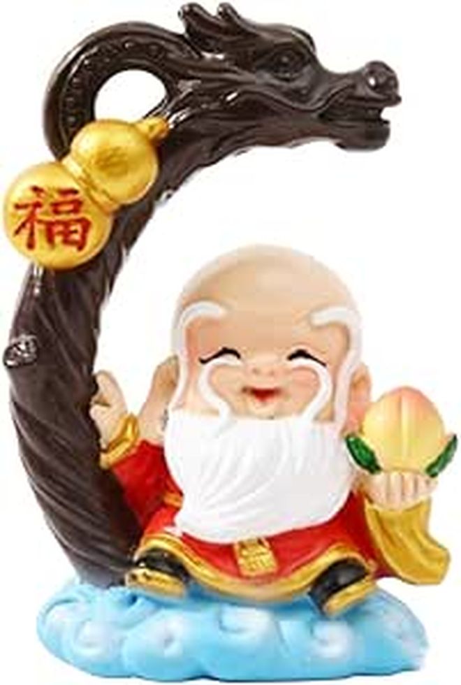 Chinese Longevity God Cake Topper Decoration with Blessing Word for Birthday Anniversary Party Table Centerpiece - Image 1